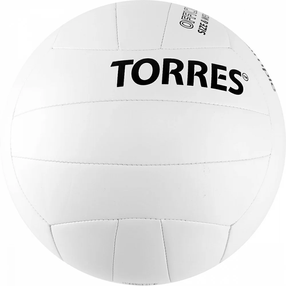 Реальное фото Мяч волейбольный Torres Simple р.5 синт. кожа бело-черный V32105 от магазина СпортЕВ