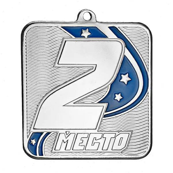 Реальное фото Медаль MZ 54-80/S 2 место (57х60 мм, s-2,5 мм) от магазина СпортЕВ