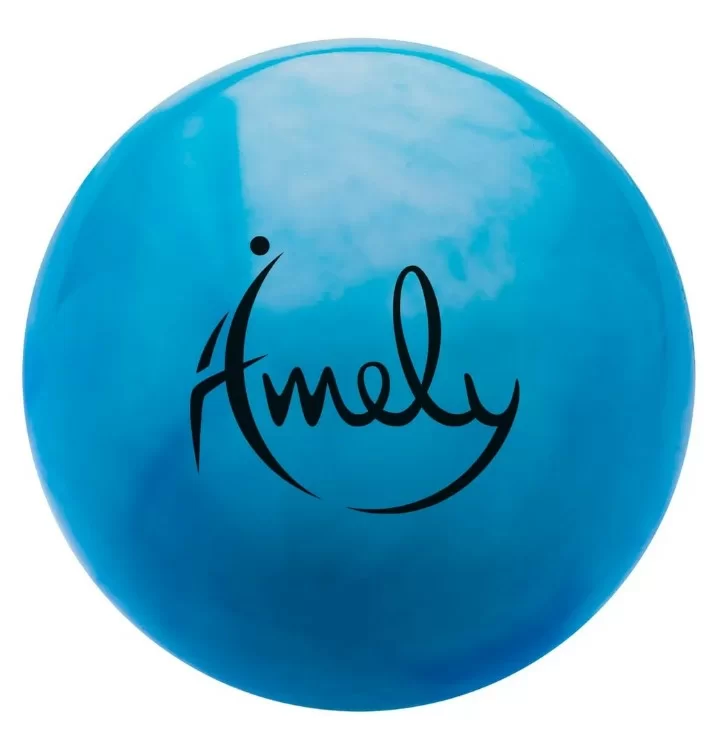Реальное фото Мяч для художественной гимнастики 15 см Amely AGB-301 синий/белый 19932 от магазина СпортЕВ