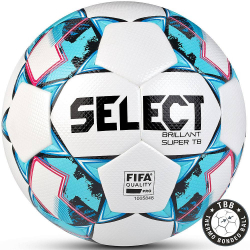 Мяч футбольный SELECT Brillant Super TB V21 №5 FIFA PRO ПУ микрофиб термосш. бел-гол 810316-102 Мяч футбольный SELECT Brillant Super TB V21 №5 FIFA PRO ПУ микрофиб термосш. бел-гол 810316-102
