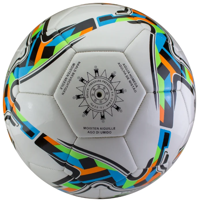 Реальное фото Мяч футбольный Vamos Azteca 32П №4 бело-черно-оранжевый BV 4028-AMI от магазина СпортЕВ