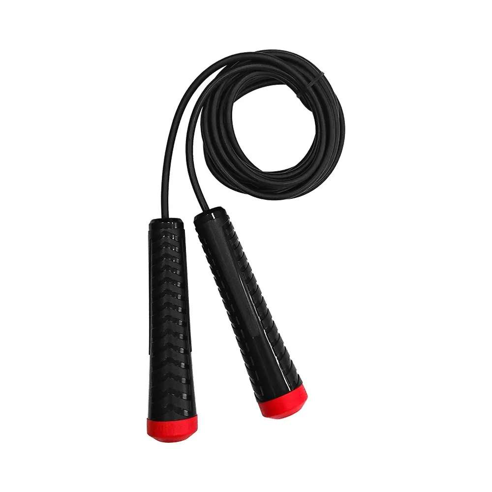 Реальное фото Скакалка 3 м Fortius ручки пластиковые трос ПВХ черный/красный F210401-3BE/LR от магазина СпортЕВ