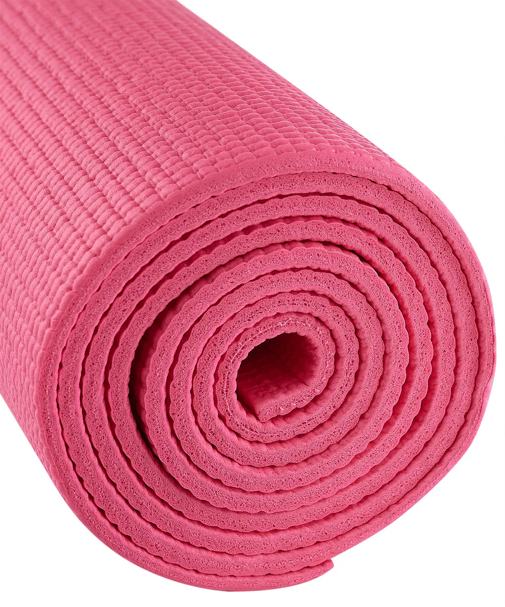 Реальное фото Коврик для йоги 173x61x0,6 см StarFit FM-101 PVC розовый 18903 от магазина СпортЕВ