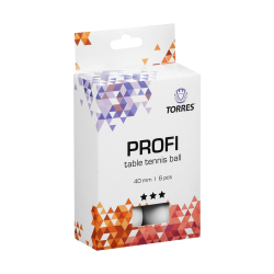 Мяч для настольного тенниса Torres Profi 3* (1 шт) белый TT21012