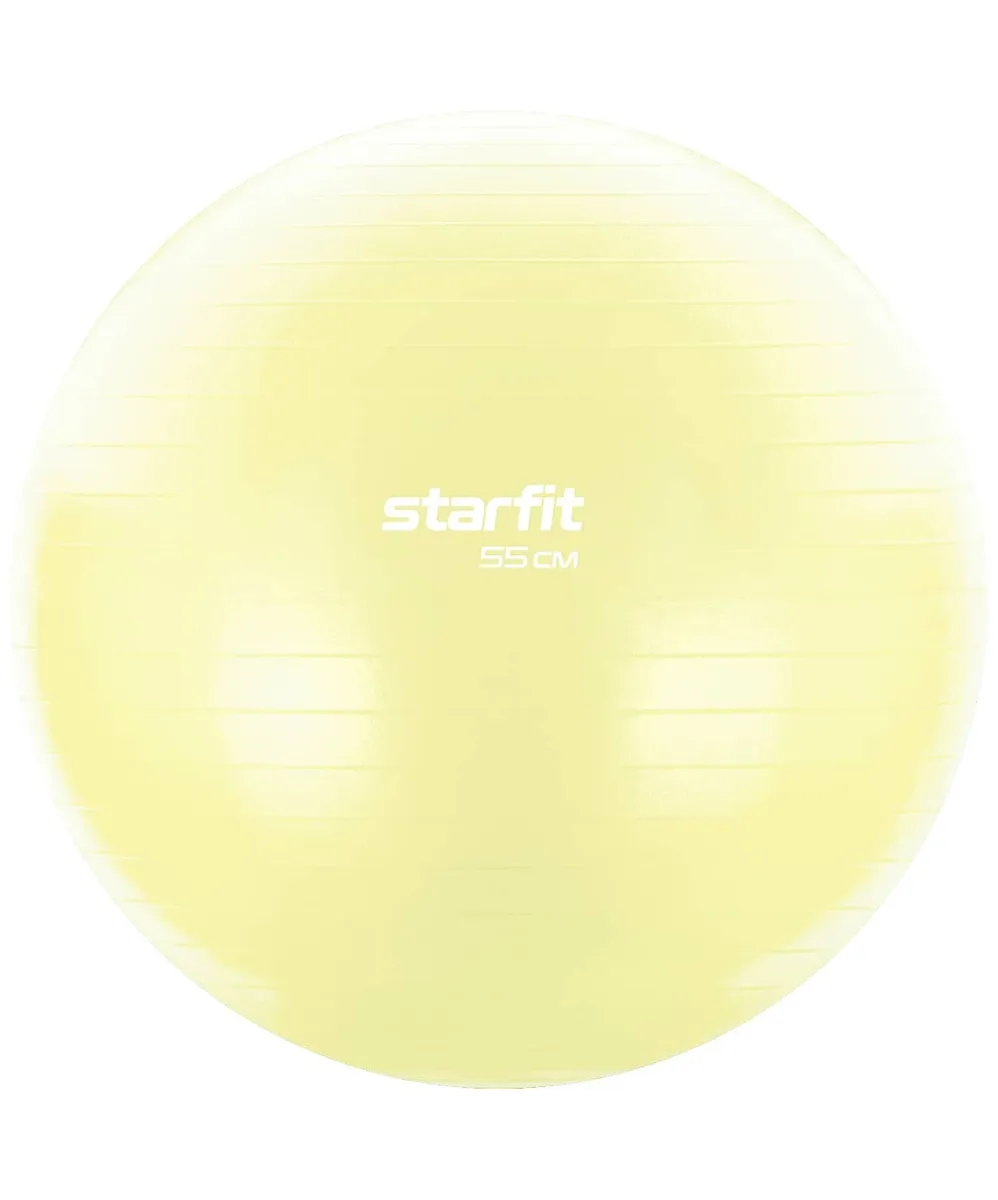 Реальное фото Фитбол 55 см StarFit GB-104 900 гр без насоса антивзрыв пастельный желтый 18965 от магазина СпортЕВ