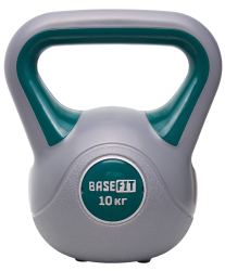 Гиря пластиковая 10 кг BaseFit DB-503 серый/зеленый 20488