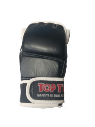 Перчатки для единоборств Top Ten кожа открытая ладонь черные