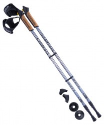Палки для скандинавской ходьбы Berger Starfall, 77-135 см, 2-секционные, серый/чёрный/белый 10970