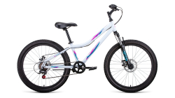 Велосипед Forward Iris 24 2.0 D (6ск) (2022) белый/розовый