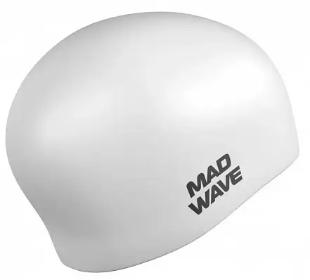 Реальное фото Шапочка для плавания Mad Wave Long Hair Silicone white M0511 01 0 02W от магазина СпортЕВ