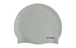 Шапочка для плавания Torres Flat силикон серебро SW-12201SV