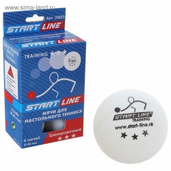 Мяч для настольного тенниса Start Line Training 3* New (1шт) белый 8333
