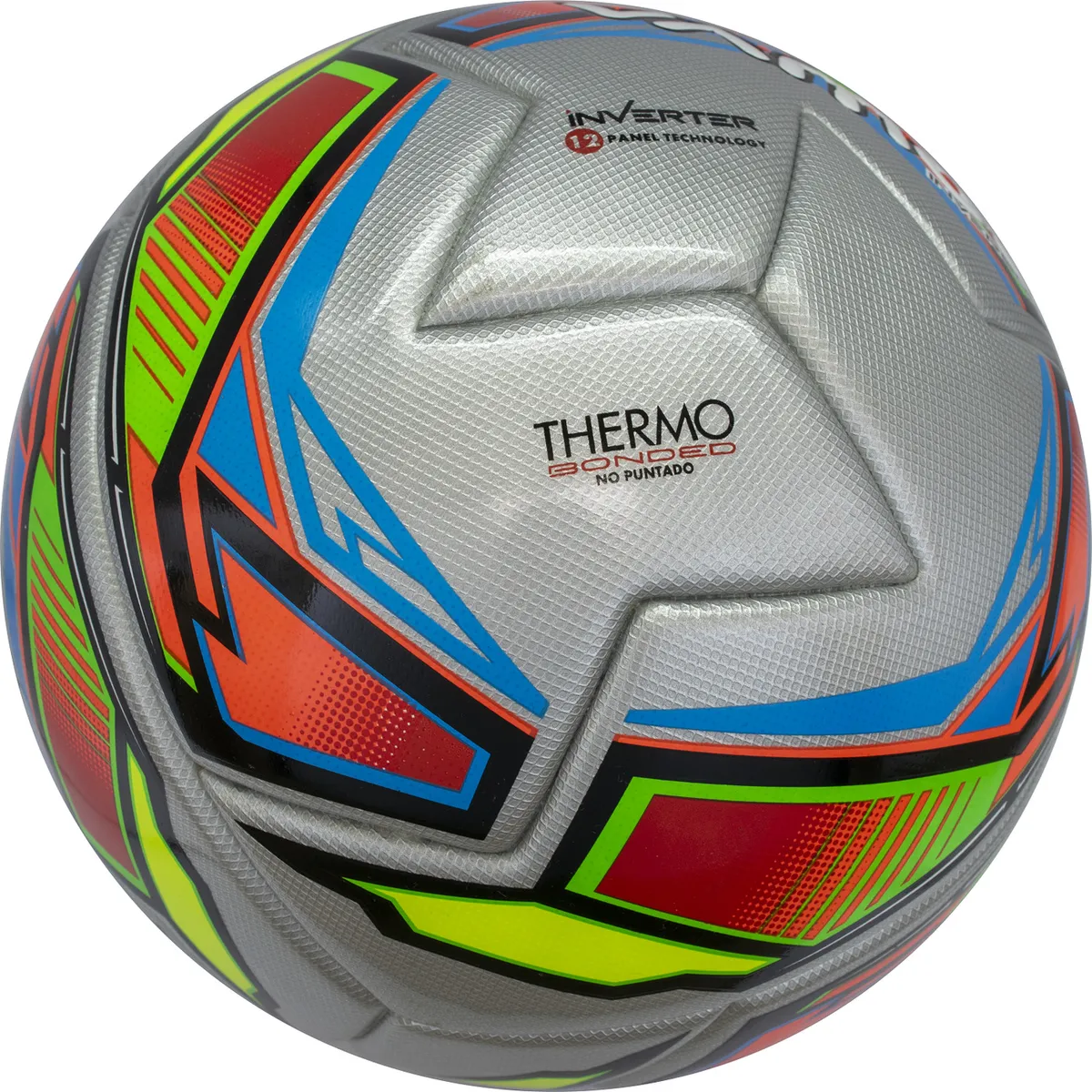 Реальное фото Мяч футбольный Vamos Inversor 12П №5 серебристый BV 3255-IST от магазина СпортЕВ