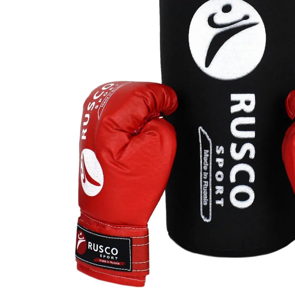 Реальное фото Набор боксерский для начинающих RuscoSport (мешок 2.5 кг + перчатки бокс. 6 oz) черно-красный от магазина СпортЕВ