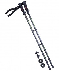 Палки для скандинавской ходьбы Berger Longway, 77-135 см, 2-секционные, чёрный/ярко-зелёный 10960