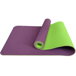 Коврик для йоги 183х61х0,6 см E33588 ТПЕ фиолетово/салатовый
