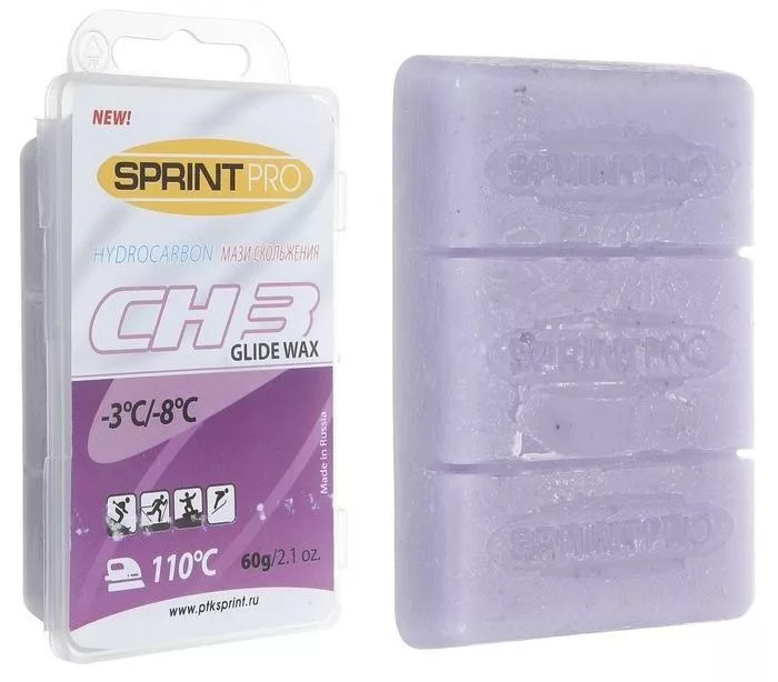 Реальное фото Парафин/мазь скольжения Sprint Pro CH3 -3..-8°С фиолетовый 60 г от магазина Спортев