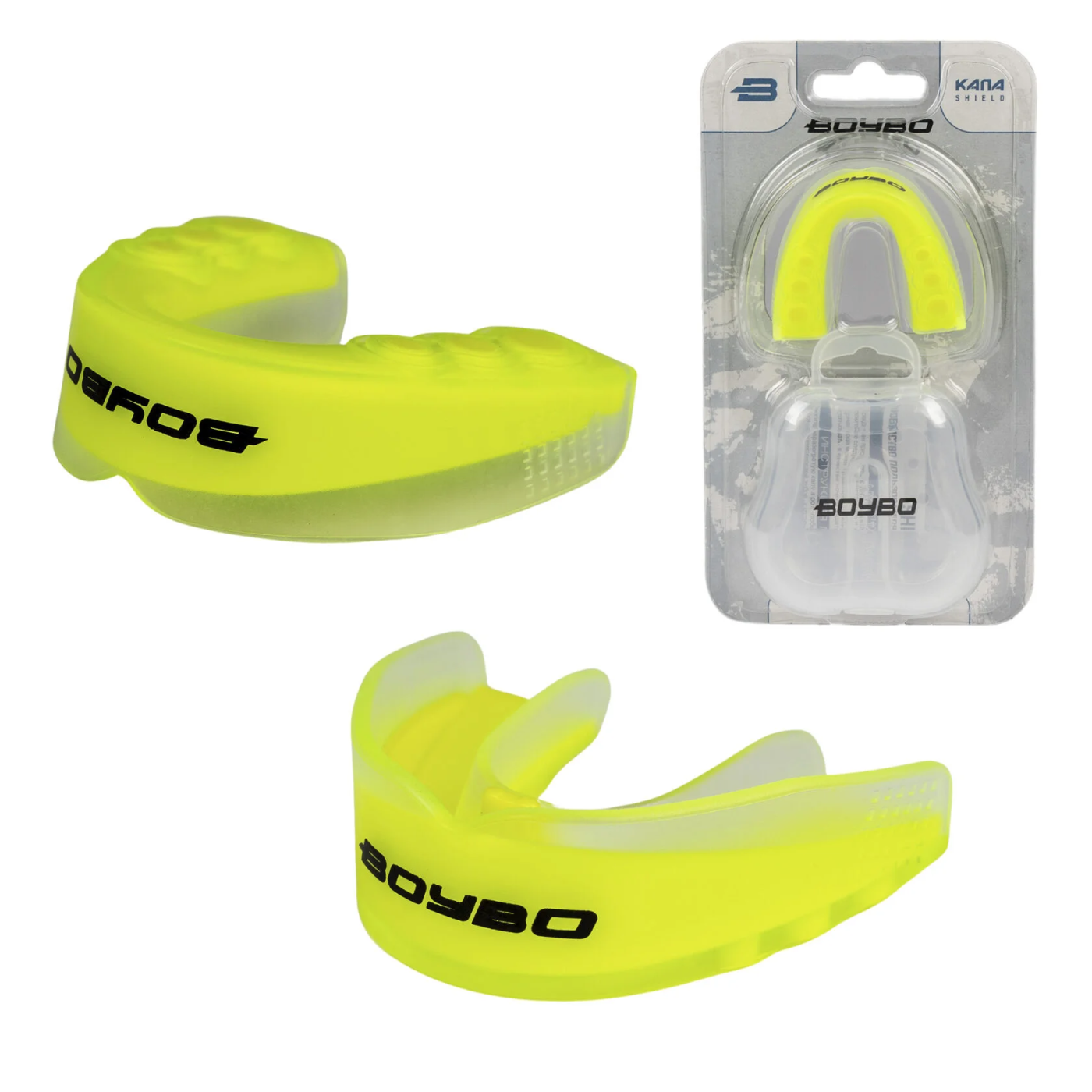 Реальное фото Капа одночелюстная BoyBo Shield BS200 Premium неоновый 5990 от магазина Спортев