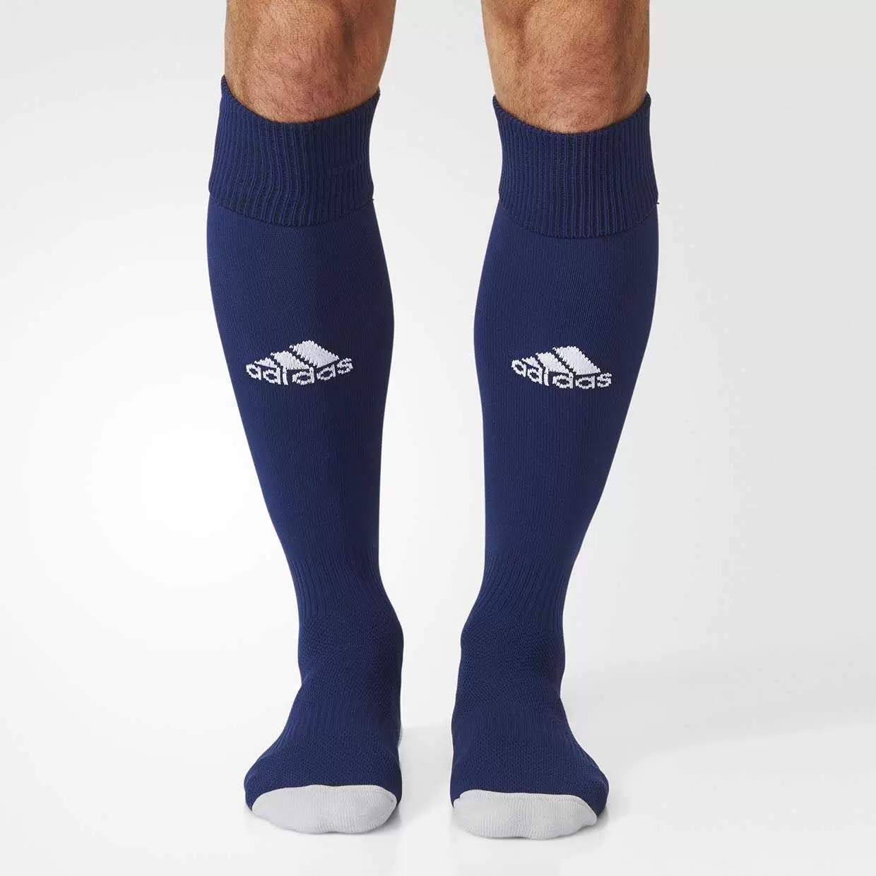 Реальное фото Гетры футбольные Adidas Milano 16 Sock т.синий/белый AC5262 от магазина СпортЕВ