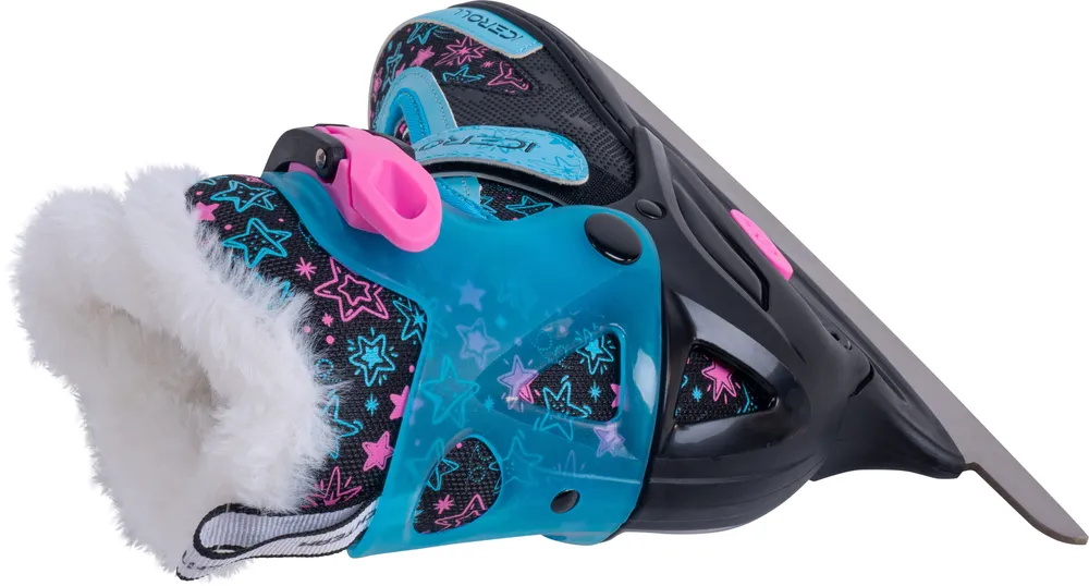 Реальное фото Коньки раздвижные TechTeam Iceroll черный/голубой от магазина Спортев