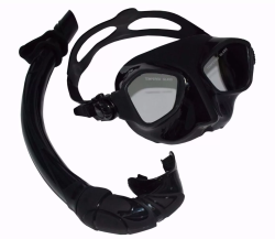 Набор для плавания M6206BB (маска полнолицевая+трубка) силикон, черный