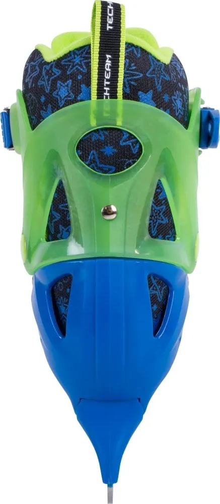 Реальное фото Коньки раздвижные TechTeam Iceroll синий/зеленый от магазина Спортев