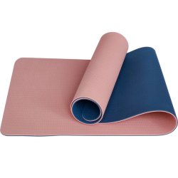 Коврик для йоги 183х61х0,6 см E33587 ТПЕ розовый/синий