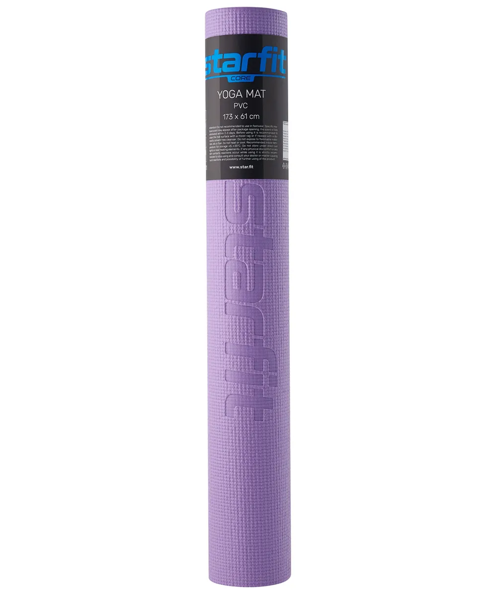 Реальное фото Коврик для йоги 173x61x0,3 см StarFit FM-101 PVC фиолетовый пастель 18897 от магазина СпортЕВ