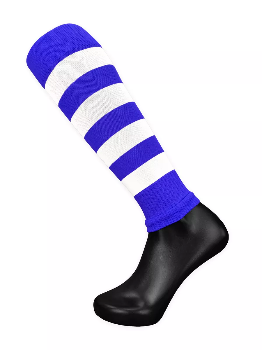 Реальное фото Гетры футбольные Trusov без носка бело-синие от магазина Спортев