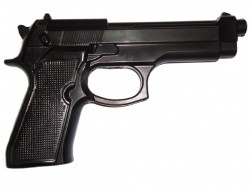 Пистолет тренировочный мягкий термоэластопласт 430гр. черный ПТ-1М