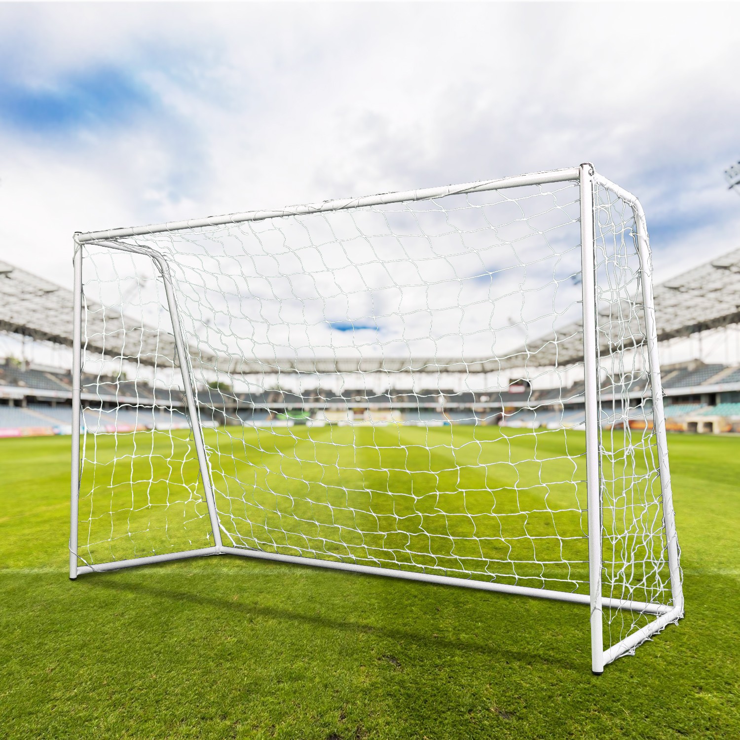 Реальное фото Ворота игровые DFC  GOAL240T 240x150x65cm  с тентом для отрабатывания ударов от магазина Спортев