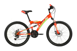 Велосипед Black One Ice FS 24 D (2021) красный/зеленый