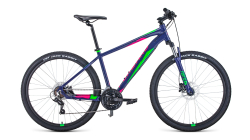 Велосипед Forward Apache 27.5 3.0 HD (21ск) (2022) фиолетовый/зеленый