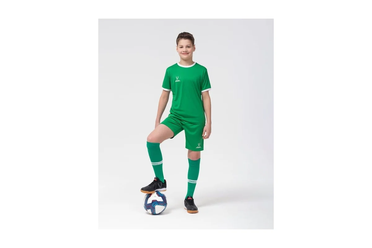 Реальное фото Футболка игровая Jogel Camp Origin Jersey JFT-1020 зеленый/белый 16189/16181 от магазина Спортев