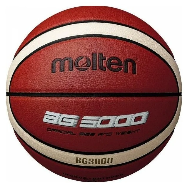 Реальное фото Мяч баскетбольный Molten B7G3000 размер №7 кор-беж-черный от магазина СпортЕВ