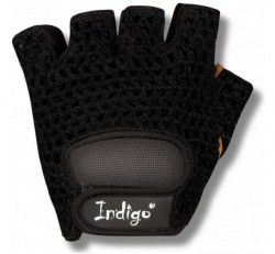 Перчатки Indigo Е081 сетка, кожа черные Е081