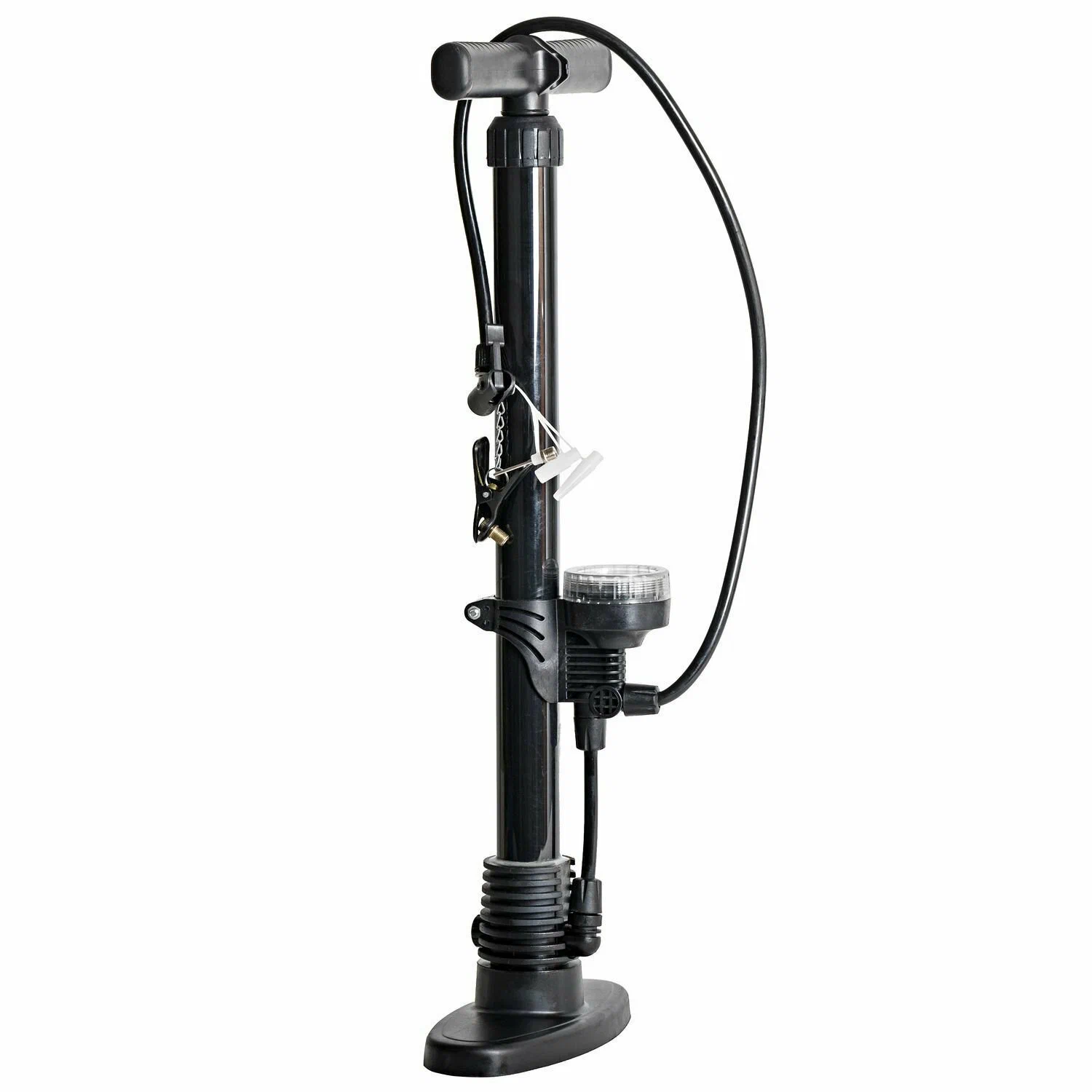 Реальное фото Насос PAC 38x530 мм напольный с манометром, высокопрочный пластик, авто/вело + игла Т15707 от магазина Спортев