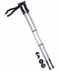 Палки для скандинавской ходьбы Berger Longway, 77-135 см, 2-секционные, серый/чёрный 10961