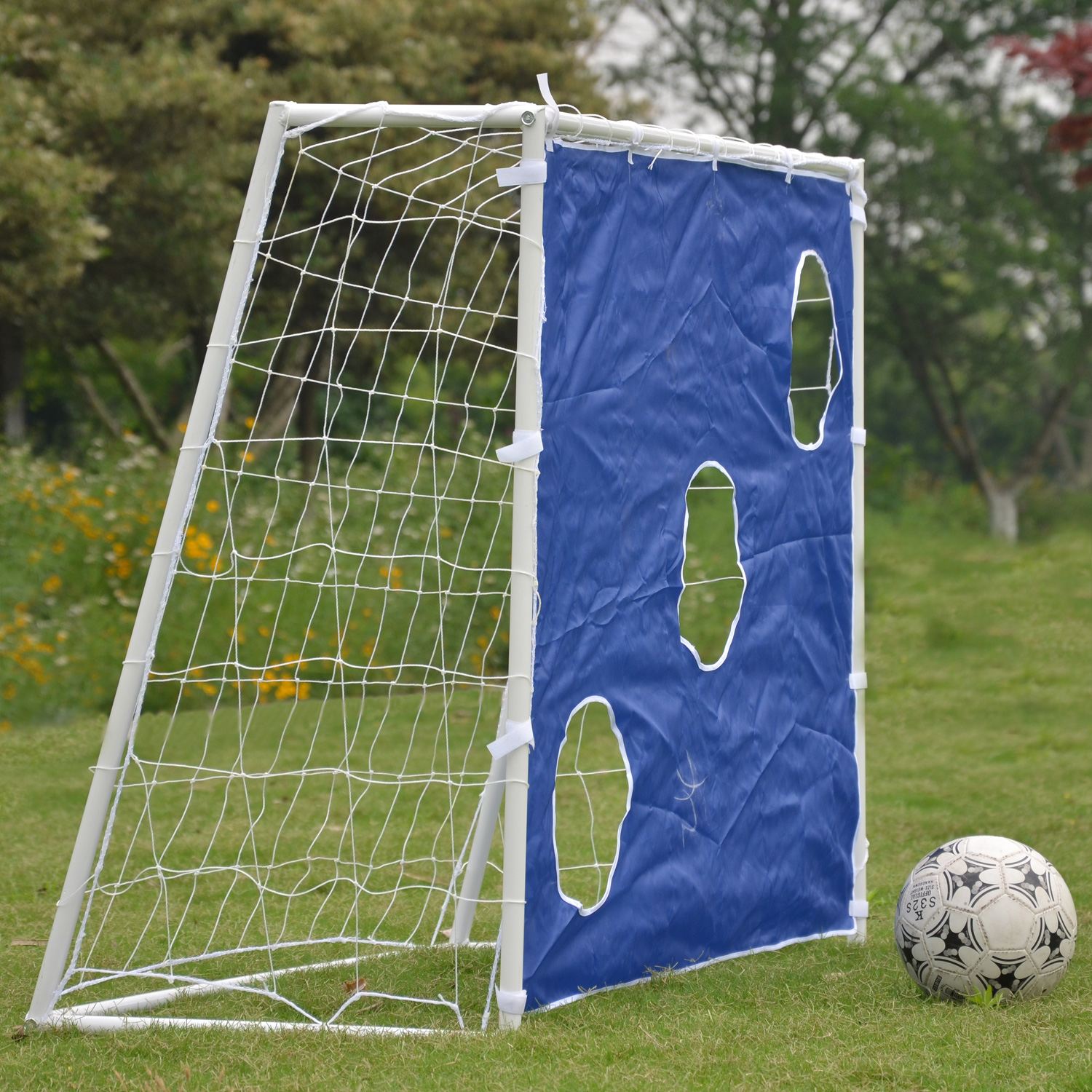 Реальное фото Ворота игровые DFC  GOAL240T 240x150x65cm  с тентом для отрабатывания ударов от магазина Спортев