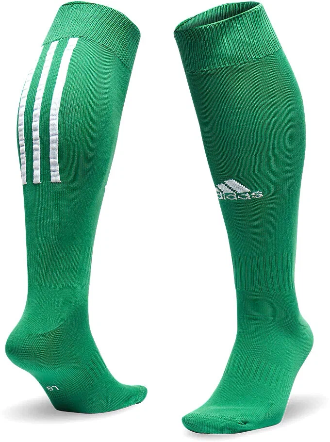 Реальное фото Гетры футбольные Adidas Santos Sock зеленый/белый 066619 от магазина СпортЕВ