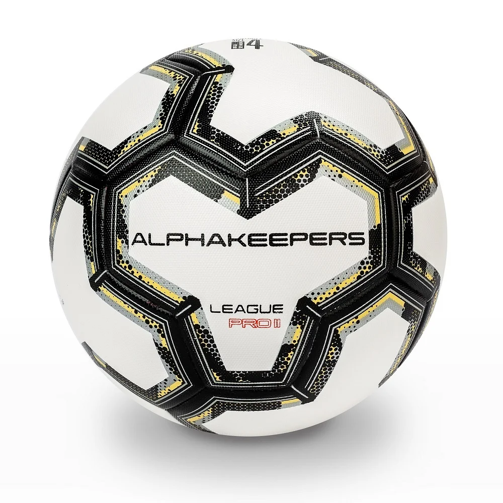 Реальное фото Мяч футбольный AlphaKeepers League Pro II №4 white\black 9402 от магазина СпортЕВ