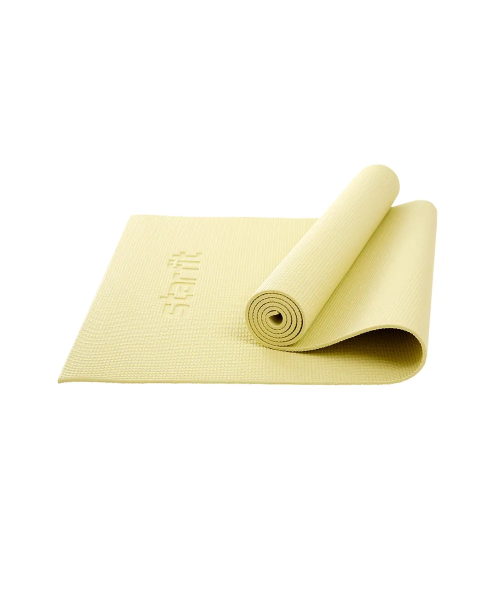 Реальное фото Коврик для йоги 173x61x0,6 см StarFit FM-101 PVC желтый пастель 18904 от магазина СпортЕВ