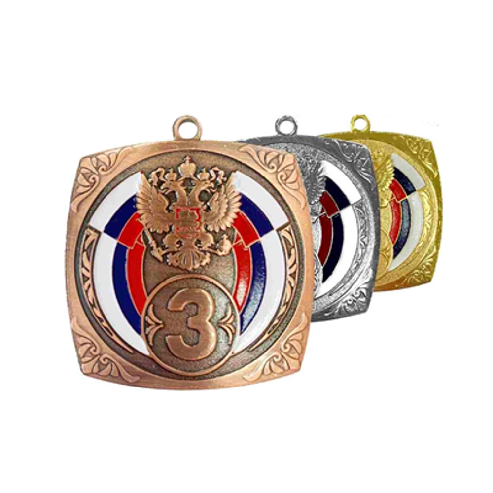 Реальное фото Медаль АТ501 RUS 50х50 мм от магазина Спортев