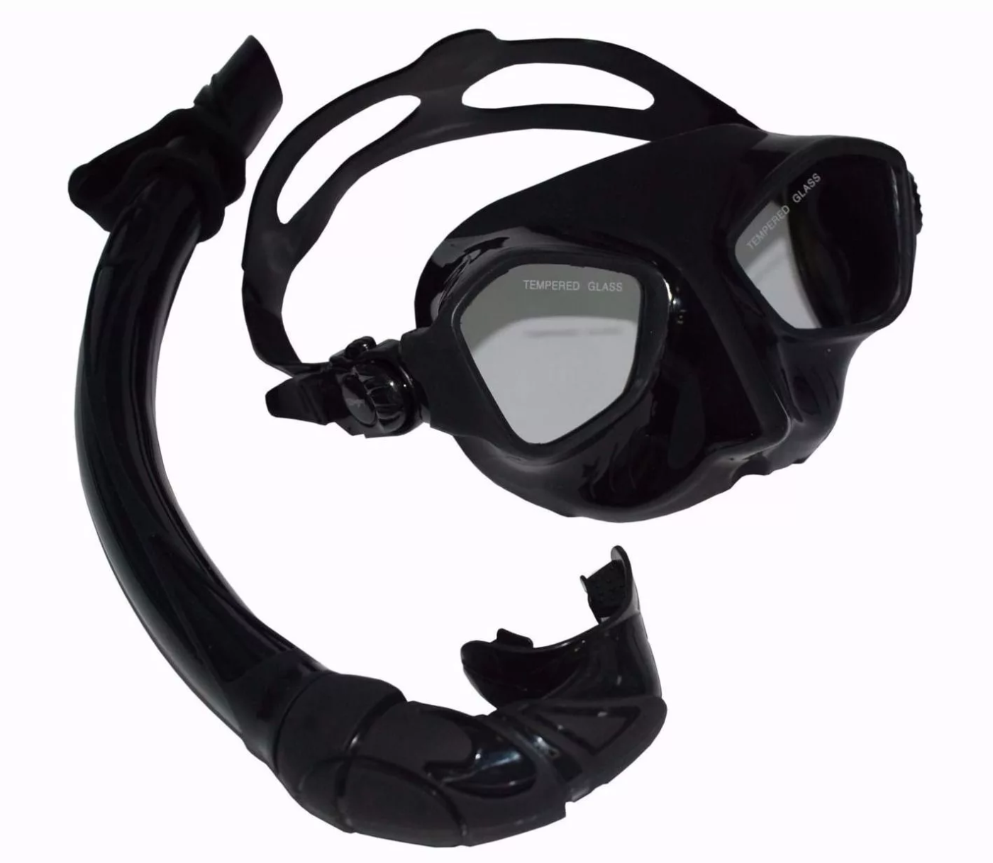 Реальное фото Набор для плавания M6206BB (маска полнолицевая+трубка) силикон, черный от магазина СпортЕВ
