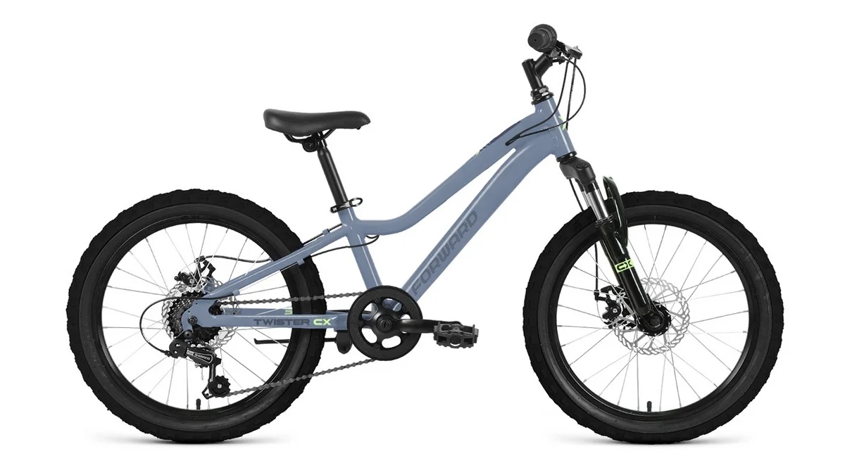 Реальное фото Велосипед Forward Twister CX 20 (2026) светлый серо-голубой от магазина Спортев