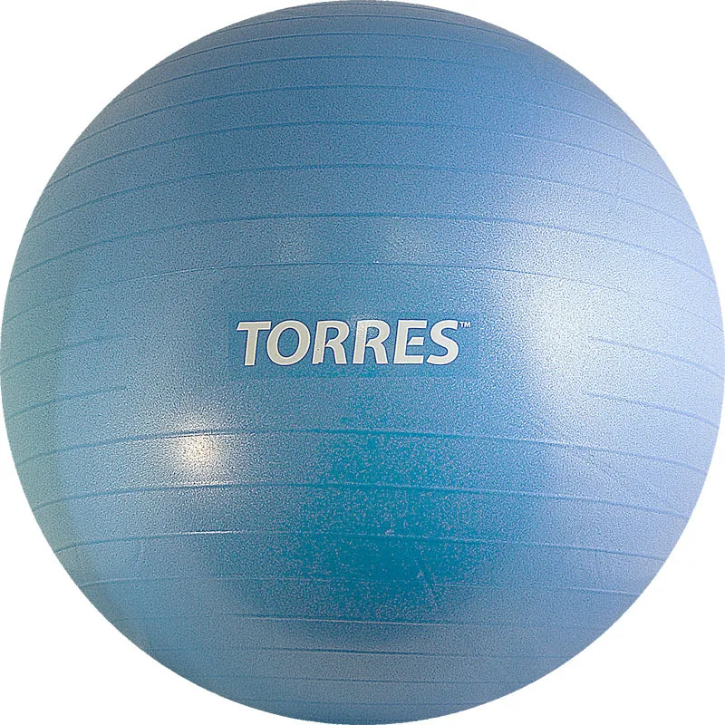 Реальное фото Фитбол 65 см Torres ПВХ антивзрыв, с насосом, голубой AL121165BL от магазина СпортЕВ