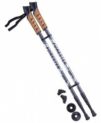 Палки для скандинавской ходьбы Berger Forester, 67-135 см, 3-секционные, серый/чёрный 10963