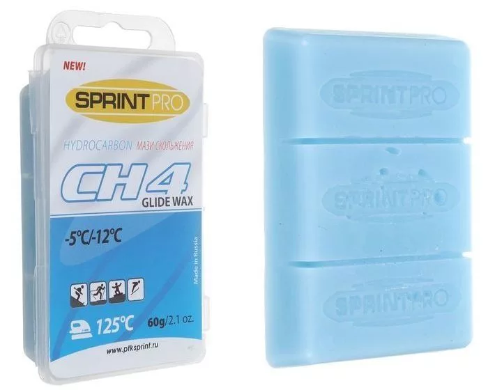 Реальное фото Парафин/мазь скольжения Sprint Pro CH4 -5..-12°С синий 60 г от магазина СпортЕВ