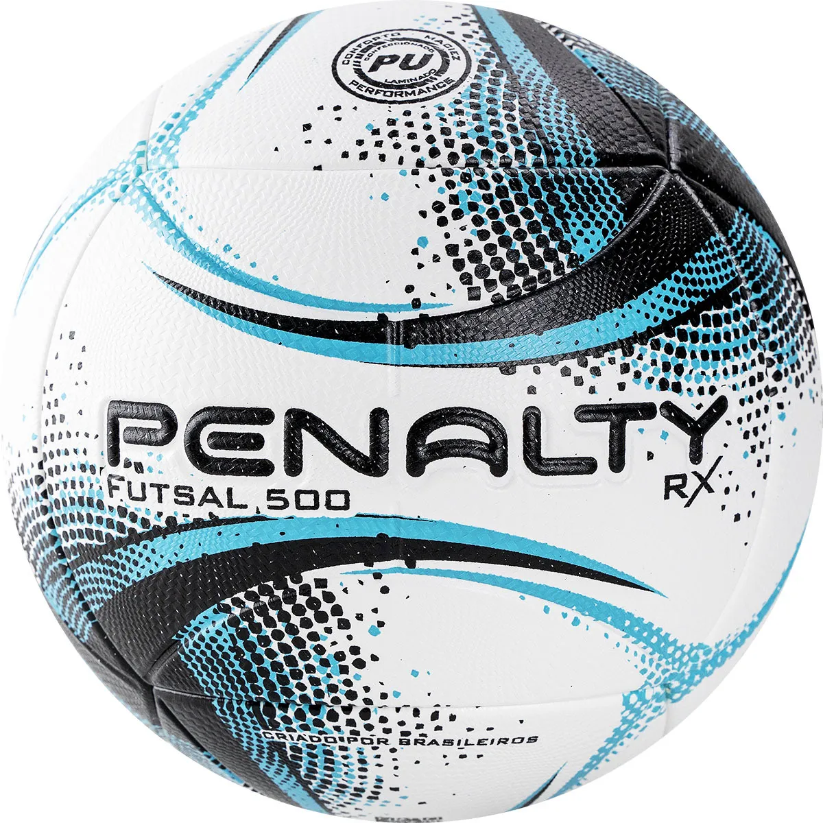 Реальное фото Мяч футзальный Penalty Futsal 500 RX XXI №4 бело-черно-голубой 5212991140-U от магазина СпортЕВ