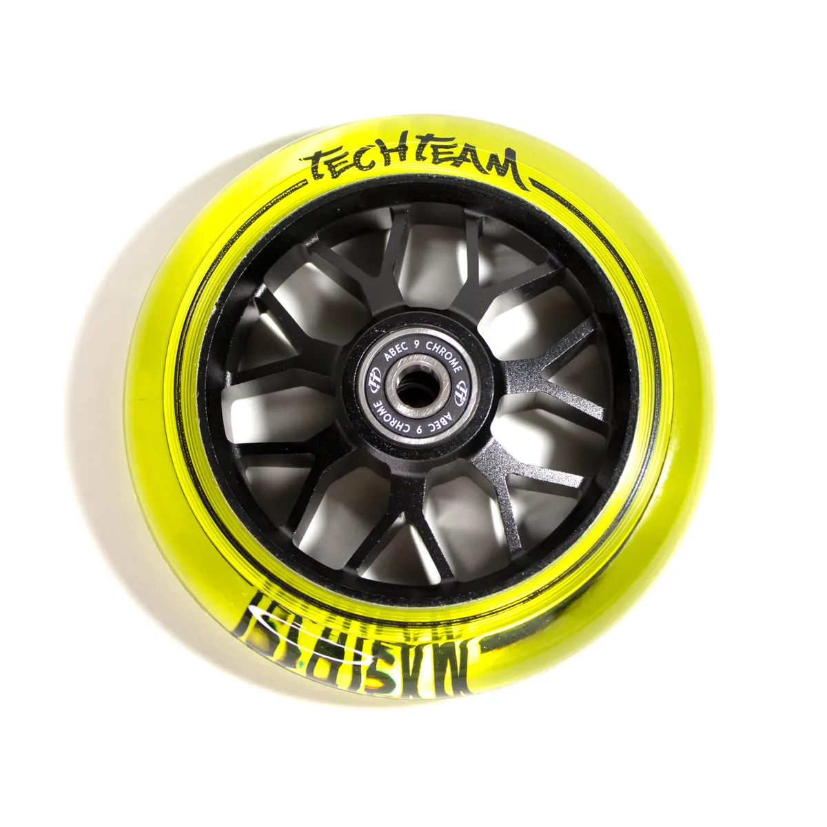 Реальное фото Колесо для самоката TechTeam X-Treme 100 мм Форма Wind2 yellow transparent от магазина СпортЕВ